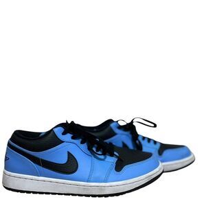Nike Air Jordan 1 Low 'University Blue Black' 553558-403 Men's Sz 10.5